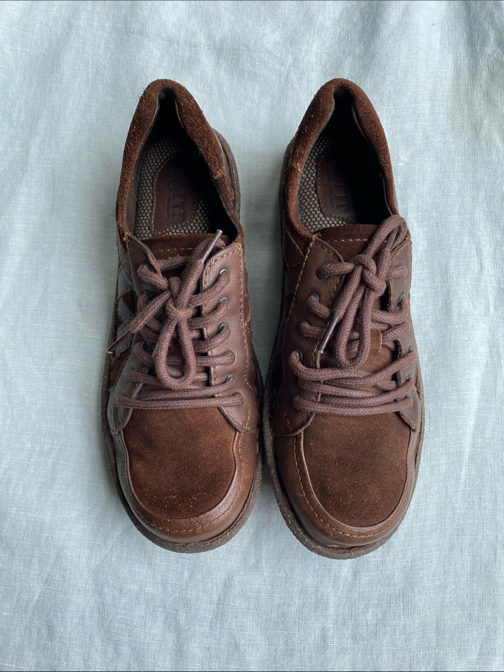 Born brown leather suede Sommer dress sneakers - Picture 2 of 15